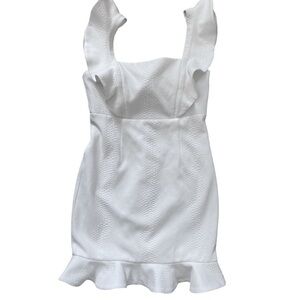Bardot Ashley Frill White Mini Dress